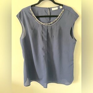 Elegant Blue Sleeveless Top
